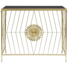 Столик консольный Glasar 54-158, ДхШ: 92 х 32 см, золотистый ГЛАСАР