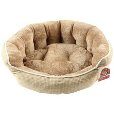 Лежак с бортом 68х59х22 см, меховой, съемная подушка, бежевый Pet Choice