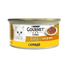 Gourmet Консервы для кошек Соус Де-Люкс с курицей (Gourmet Gold) 12383453/12439949, 0,085 кг (18 шт)
