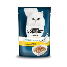Gourmet Паучи для кошек Соус Де-Люкс с курицей (Gourmet Perl) 12377534/12439552, 0,085 кг (34 шт)