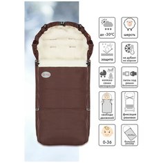 Конверт в коляску меховой Frost шоколад Чудо Чадо