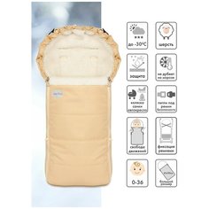 Конверт в коляску меховой Frost ваниль Чудо Чадо