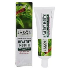 Зубная паста против налета и зубного камня с маслом чайного дерева Jason Healthy Mouth All Natural Tartar Control Toothpaste 119 г