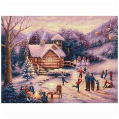 Leti967 Набор для вышивания LetiStitch Зимние катания в сумерках 38*28см