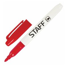 Маркер для доски STAFF "EVERYDAY", красный, тонкий корпус, круглый наконечник, 2,5 мм, 151095 - 8 шт.