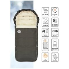 Конверт в коляску меховой Frost графит Чудо Чадо