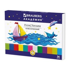 Пластилин классический BRAUBERG, 36 цветов, 720 г, со стеком, высшее качество, 105901.