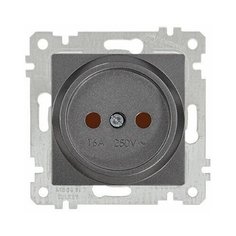 Розетка 1-ая (скрытая, без рамки, б/з, шторки) дымчатая, RITA, MUTLUSAN (16 A, 250 V, IP 20) (2200 606 0295)