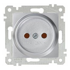 Розетка 1-ая (скрытая, без рамки, б/з, шторки) серебро, RITA, MUTLUSAN (16 A, 250 V, IP 20) (2200 606 0282)