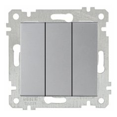 Выключатель 3-клав. (скрытый, без рамки, винт. зажим) серебро, RITA, MUTLUSAN (10 A, 250 V, IP 20) (2200 409 0282)