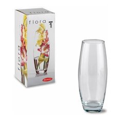 Ваза "Flora", овальная, высота 26 см, стекло, PASABAHCE, 43966