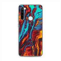 Силиконовый чехол "Желто-голубой флюид" на Xiaomi Redmi Note 8T / Сяоми Редми Нот 8Т Case Place