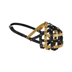 Tappi амуниция Намордник кожаный Мэд, №7, желто/черный, обхват 34-36см я050107жч, 0,128 кг (2 шт)