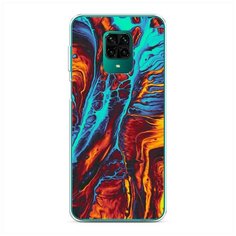 Силиконовый чехол "Желто-голубой флюид" на Xiaomi Redmi Note 9 Pro / Сяоми Редми Нот 9 Про Case Place