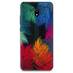 Силиконовый чехол "Рамка из перьев" на Xiaomi Redmi 8A / Сяоми Редми 8А Case Place
