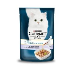 Gourmet Паучи для кошек Соус Де-Люкс с телятиной (Gourmet Perl) 12377532/12439554, 0,085 кг (34 шт)