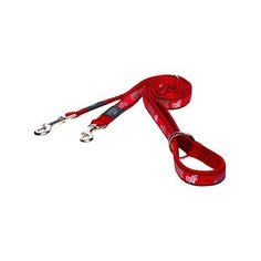 Rogz Поводок-перестежка серия Fancy dress, размер L, ширина 2 см, длина 1,8м, Красные косточки, 0,230 кг