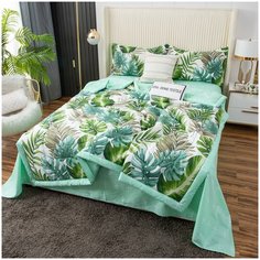 Постельное белье с одеялом ситрейд OBR035, Евро, Сатин, простыня 180х200 см, наволочки 50х70 см (2 шт)