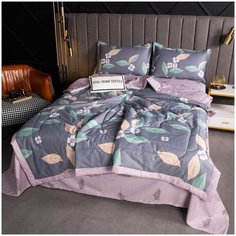 Постельное белье с одеялом ситрейд OBR039, Евро, Сатин, простыня 180х200 см, наволочки 50х70 см (2 шт)