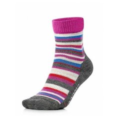 Термоноски детские Lopoma Wool Stripes+ 0890, серый, фиолетовый, 14-16 (размер обуви 23-26)