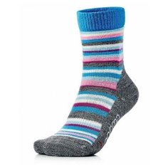Термоноски детские Lopoma Wool Stripes+ 0890, серый, голубой, 14-16 (размер обуви 23-26)