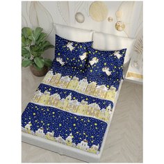 Простынь на резинке Сказка "Зимняя сказка" натяжная простынь 160х200 см 2-спальная