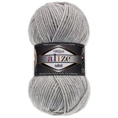 Пряжа Alize Superlana Midi, 25 % шерсть, 75 % акрил, 100 г, 170 м, 5 шт., 208 светло-серый меланж