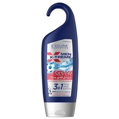 Eveline Men X-Treme Гель для душа антибактериальный Silver 3в1 для тела, лица и волос с комплексом витаминов A, E, F, 250 мл
