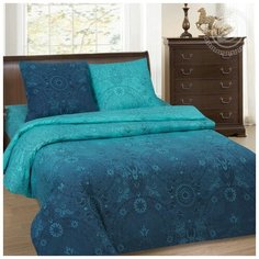 Простынь на резинке 160х200 поплин Притяжение (борт 20 см) Артпостель