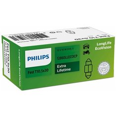 Лампа автомобильная накаливания Philips LongLife EcoVision 12860LLECOCP C10W 10W 10 шт.