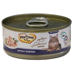Мнямс влажный корм для взрослых кошек всех пород, тунец с дорадо 70 гр (34 шт)