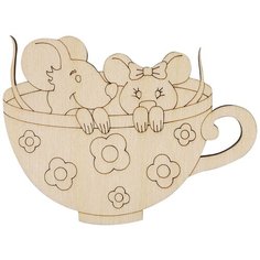 Деревянная заготовка Мышки в чашке 11,4*7,8*0,3см Астра Astra & Craft