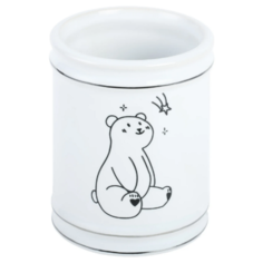 Стакан для зубных щеток Teddy керамика цвет белый Fixsen