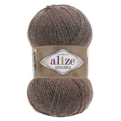 Пряжа Alize Alpaca royal, 15 % шерсть, 30 % альпака, 55 % акрил, 100 г, 250 м, 5 шт., 688 кофе с молоком меланж