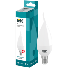 Лампа светодиодная IEK ECO свеча на ветру 4000K, E14, C35, 5Вт