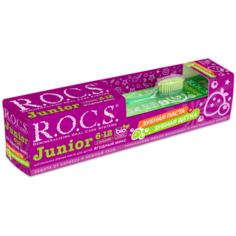 Набор R.O.C.S. Junior: Зубная паста Ягодный микс, 30 мл + зубная щетка (6-12 лет)