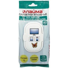 Лайма 605660 влажные салфетки 90 шт. для оптики, для экрана