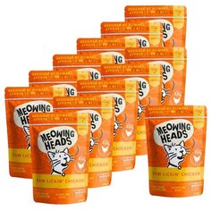 Влажный корм для кошек Meowing Heads беззерновой, с курицей, с говядиной 12 шт. х 100 г