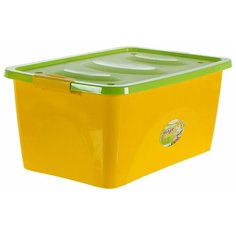Ящик для игрушек на колесах 600x400x280 мм, 44 л цвет жёлто-салатовый Martika