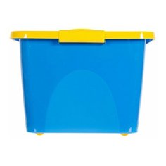 Ящик для игрушек на колесах 600x400x280 мм, 44 л, цвет синий/жёлтый Martika