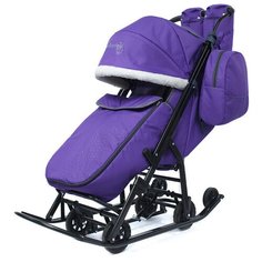 Санки-коляска Pikate Снеговик/фиалка