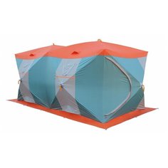 Палатка Митек Нельма Куб-4 Люкс профи оранжевый/голубой