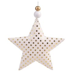 Елочное украшение из хлопчатобумажной ткани "Звезда с золотыми кружочками", 10,5*1,5*10,5см, 304472 Феникс Present