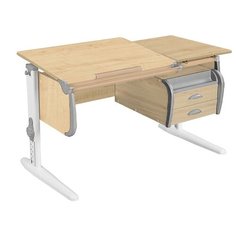 Парта ДЭМИ СУТ-25-03 с тумбой в 2 ящика 120x55 см клен/серый/белый