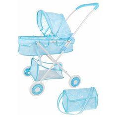 Коляска для кукол Наша Игрушка Люлька, Бал цветов, с корзиной и сумкой, металл (M1264-8)