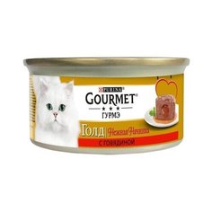 Gourmet Консервы для кошек нежная начинка Gourmet Gold Говядина (Melting Heart ), 12348198/12439947, 0,085 кг (10 шт)