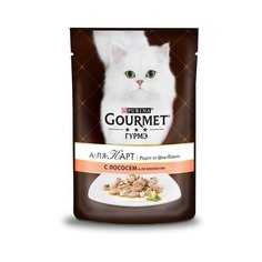 Gourmet Паучи в подливе для кошек с лососем и овощами (Alcte) 12242394/12318020/12439714, 0,085 кг (34 шт)