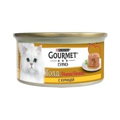 Gourmet Консервы для кошек нежная начинка Gourmet Gold Курица (Melting Heart ) 12348455/12439963, 0,085 кг (34 шт)
