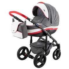 Универсальная коляска BeBe-Mobile Movo (3 в 1), R2 Red-Graphite, цвет шасси: черный