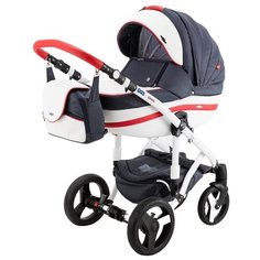 Универсальная коляска BeBe-Mobile Movo (3 в 1), R1 Red-Navy-Blue, цвет шасси: белый